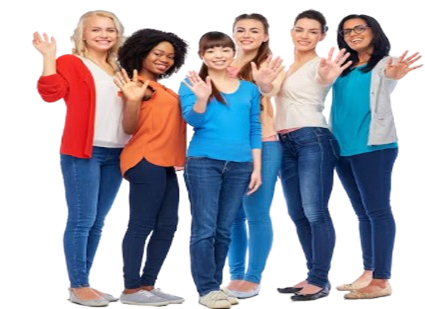 A gathering of mothers sharing a close, happy moment, reflecting that they love real-world family bonding and character building.